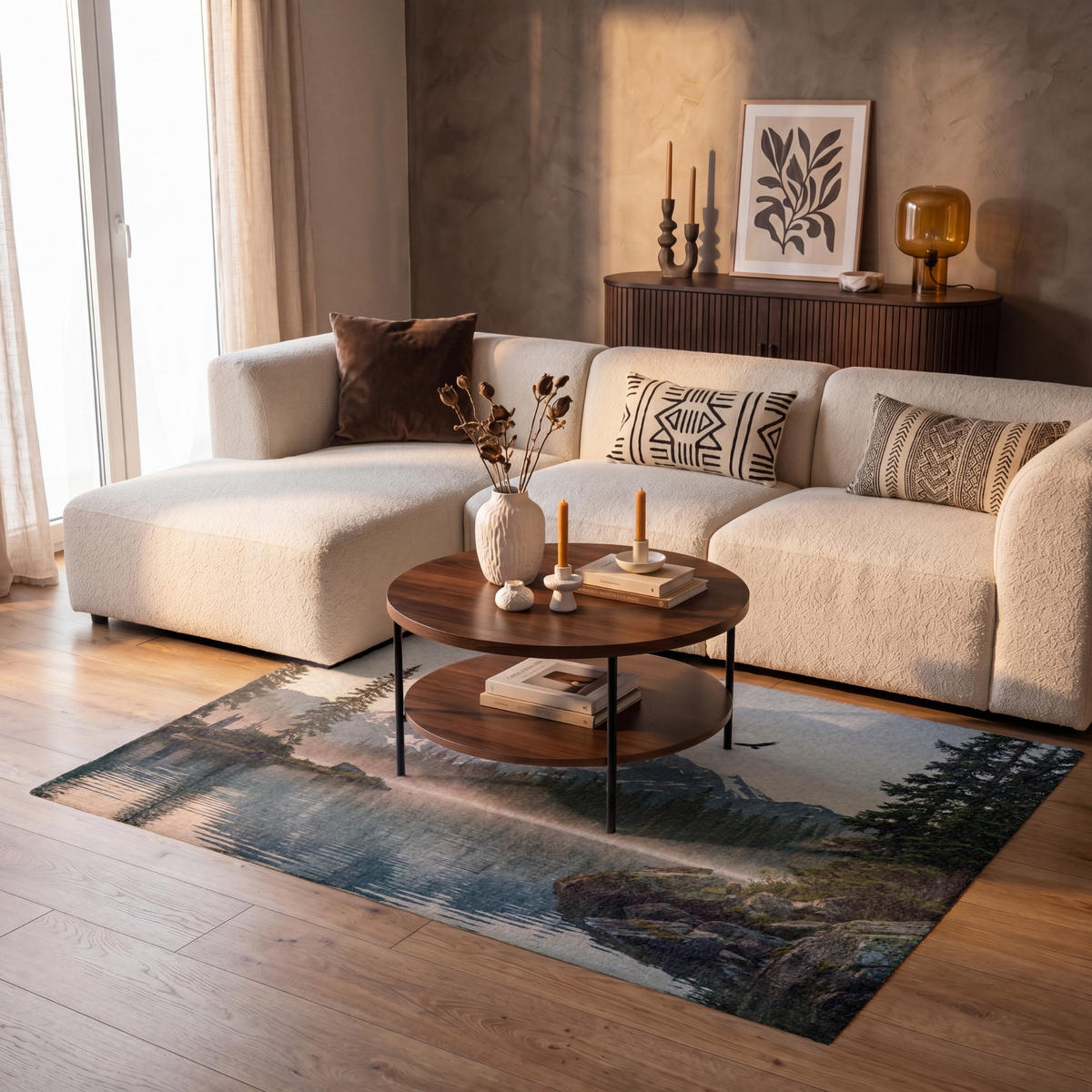 KOBERCE - Hory - Voda - Stromy - 150x90 cm - viacfarebná, textil/plast (150/0.4cm) - OnlyWow