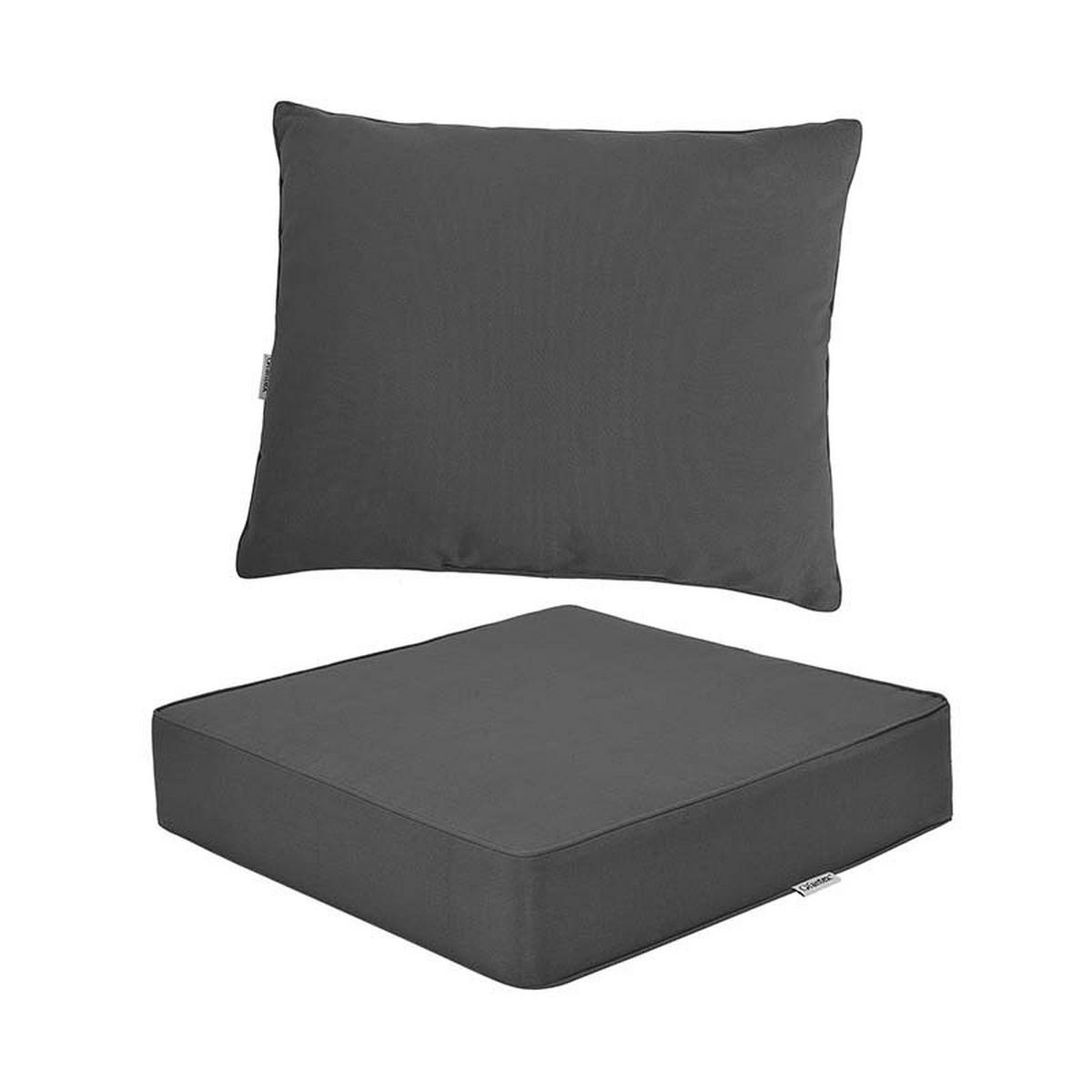 ZAHRADNÍ POLŠTÁŘ NA NÁBYTEK se sedacím a opěradlovým polštářem šedá barva - šedá, textil (60/55/60cm) - COSTWAY