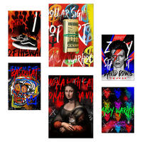 POSTER Set Mit 6 Grafiti Pop Mona Lisa Warhol Bowie Basquiat A3 & A4 Rahmenlos - Klar, Papier (29/3cm) - Nacnic
