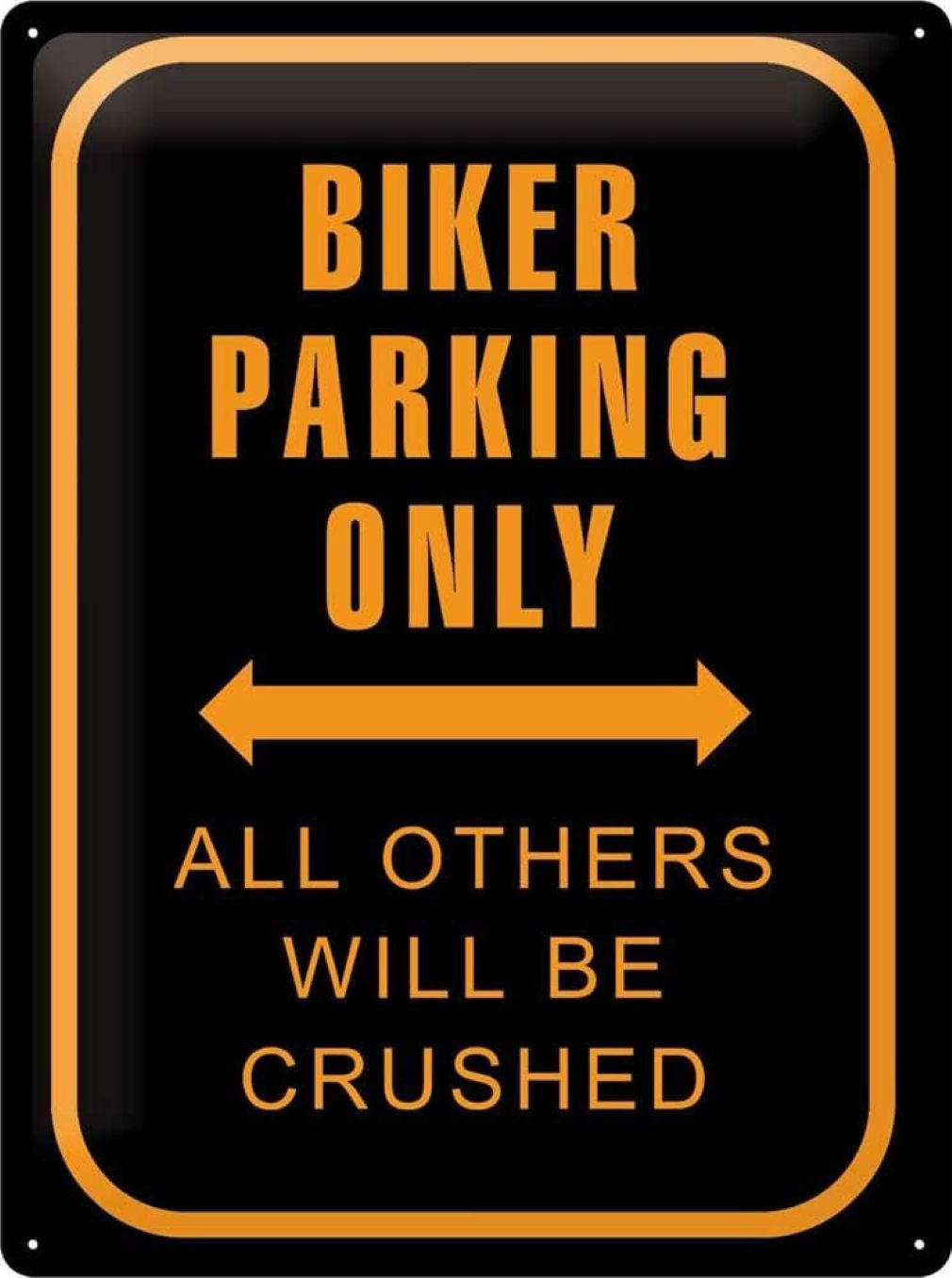 BLECHSCHILD 30/40 cm BIKER Parking only - Multicolor, Metall (30/40/0.2cm) - Nostalgic-Art