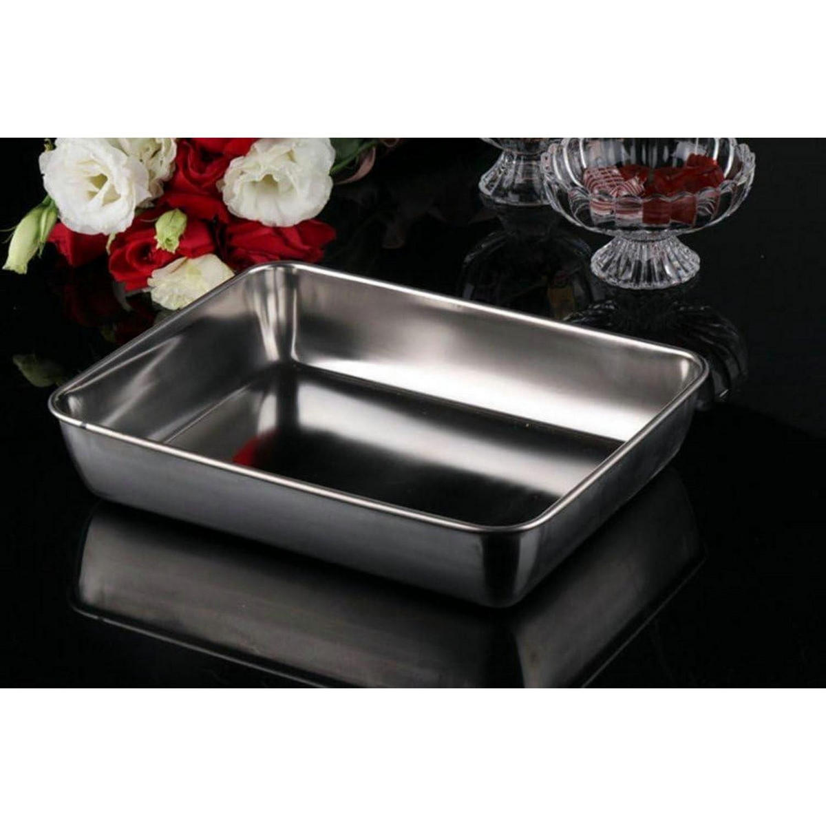 BACKBLECH Edelstahl 2 Größen 36 x 28 cm - Silberfarben, Metall (28.5/6/36.2cm)