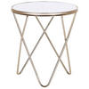BEISTELLTISCH weiß/gold 50 cm MERIDIAN Meridian - Goldfarben/Weiß, Glas (50/50/55cm) - Beliani