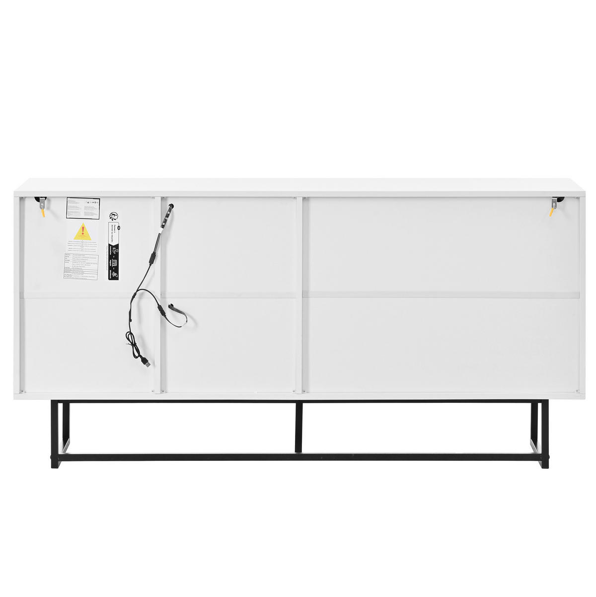 SIDEBOARD 160/36/78 cm in Weiß mit Glastüren, 3 Schubladen und LED-Beleuchtung - Weiß, Holzwerkstoff (160/78/36cm) - Flora Grace