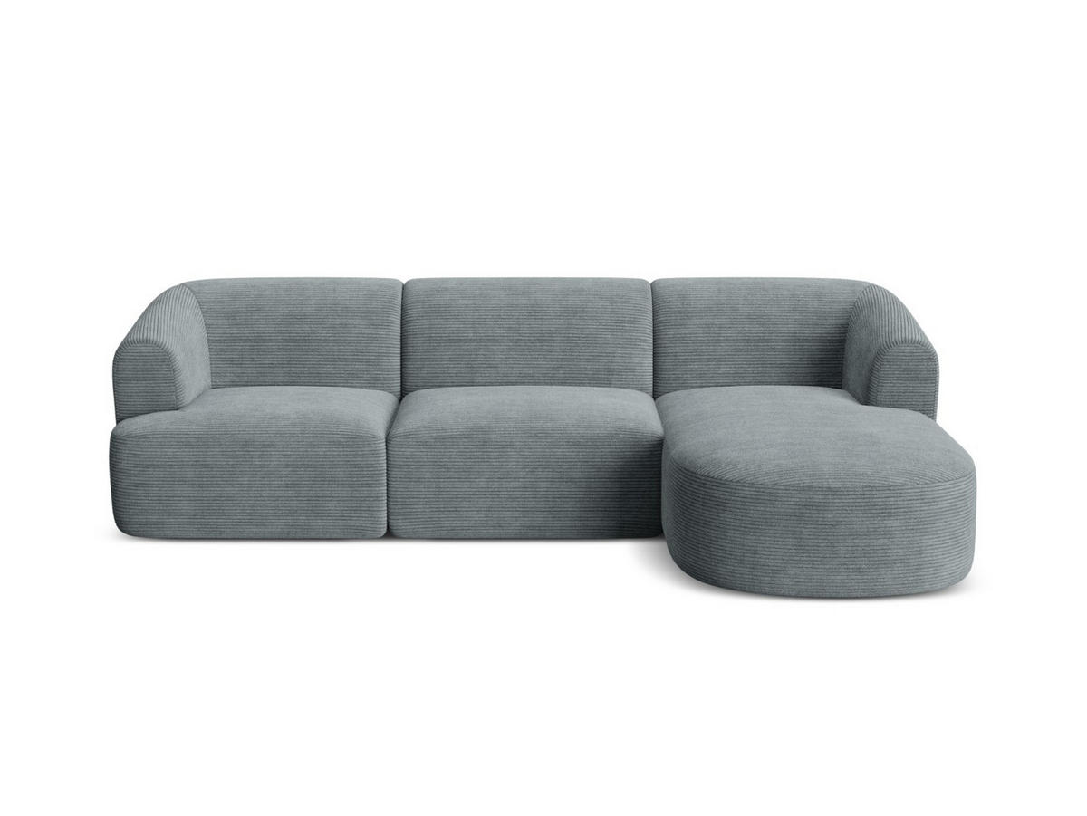 MODULARES-ECKSOFA rechts Campi aus Cord dunkelgrau 4 Sitzplätze - Dunkelgrau, Textil (156/256cm) - Cosmopolitan Design