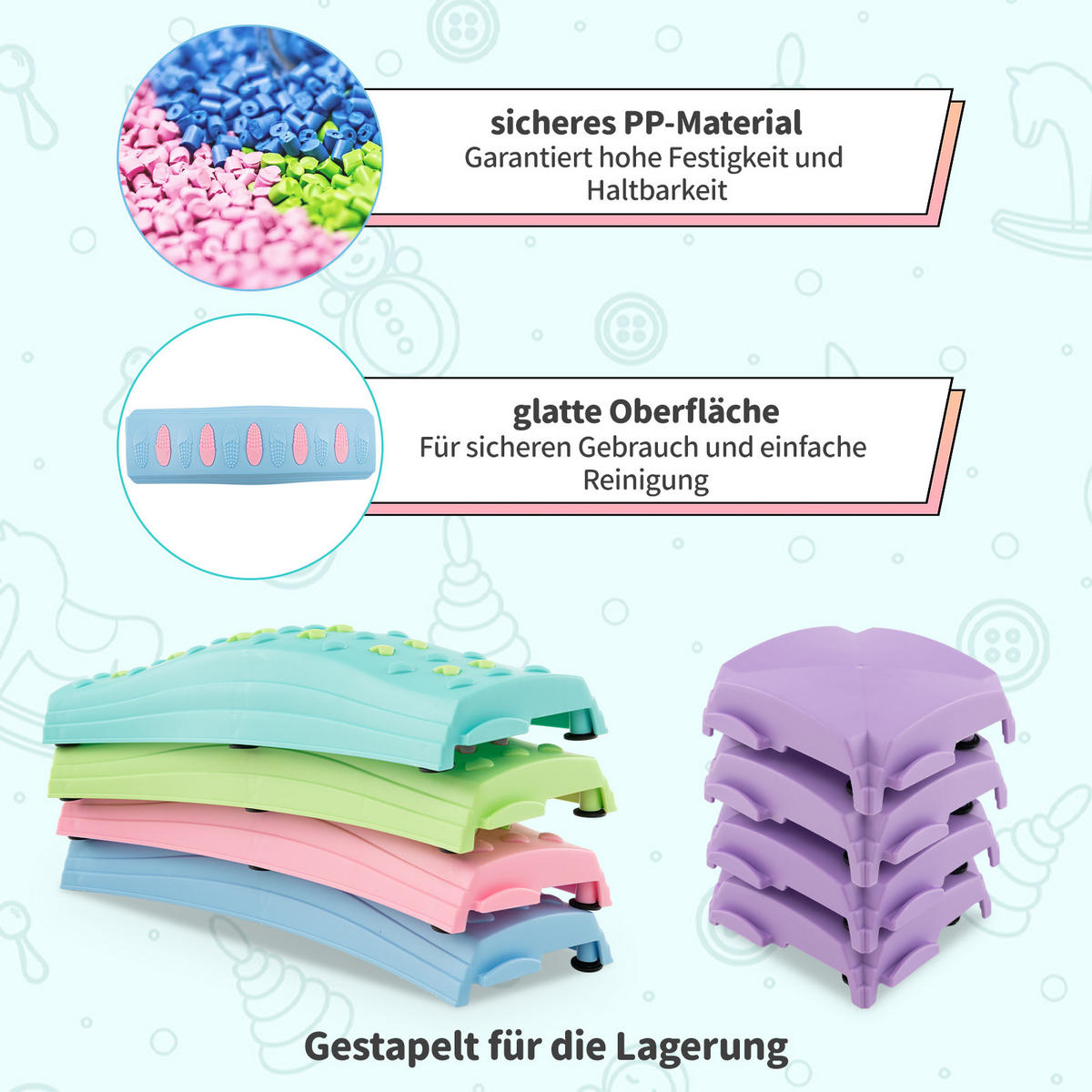 BALANCIERBALKEN Macaron-Grün - Grün, Kunststoff (43/50cm) - COSTWAY