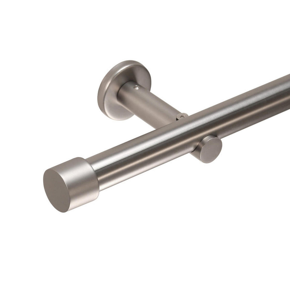 GARDINENSTANGE 1-lauf Kappe - Silberfarben, Metall (600cm) - Deco-Raum