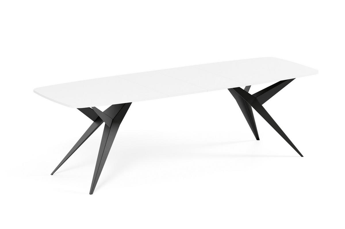 ESSTISCH AXIS - Schwarz/Weiß, Holzwerkstoff/Metall (90/180/76cm) - Meblini