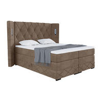 BOXSPRINGBETT Manuel - Schwarz/Braun, Holzwerkstoff/Textil (120/200cm) - Meblini