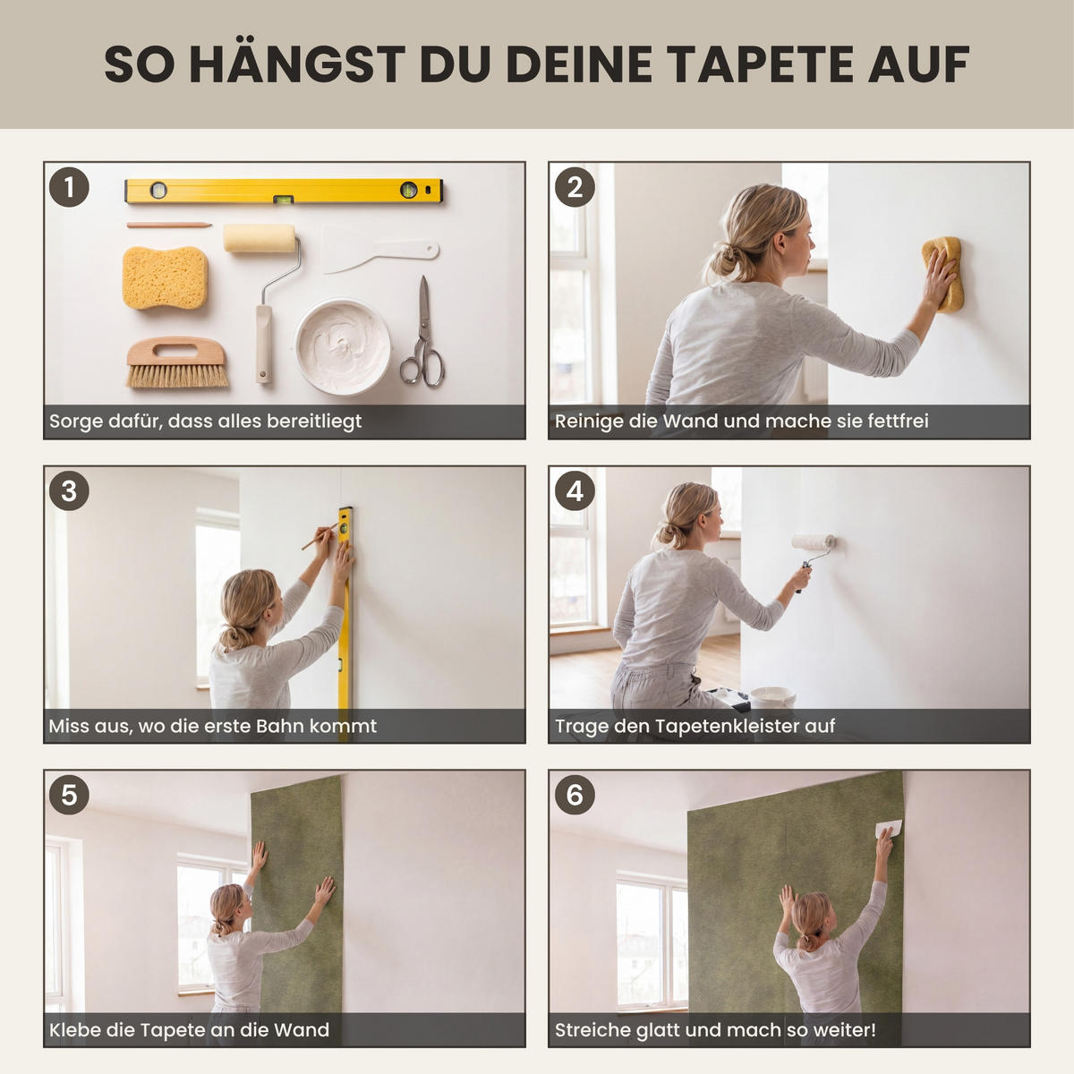 TAPETE - Textur - Abstrakt - Grün - 400x300 cm - Olivgrün, Papier (400/300cm) - OnlyWow