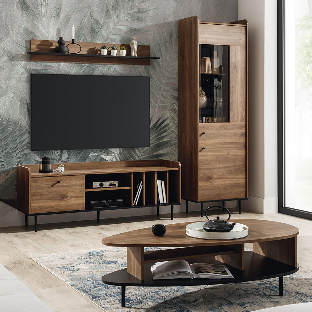 WOHNZIMMER-SET 4-TLG. Varedo-132 - Braun, Holzwerkstoff (464/200/62cm) - Lomado