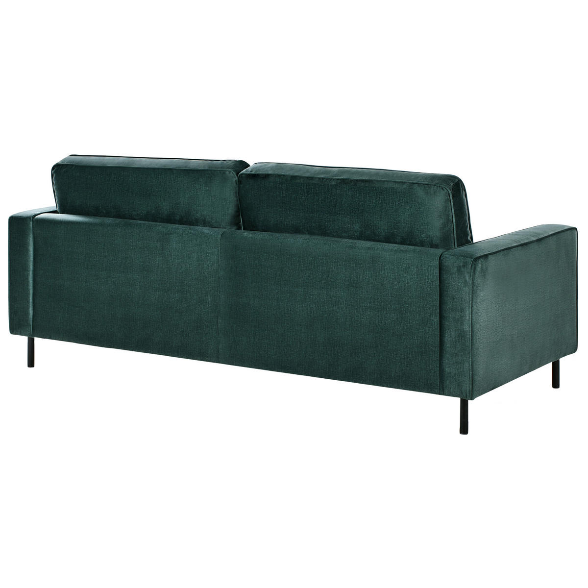 3-SITZER-SOFA Samtstoff Dunkelgrün Savalen - Schwarz/Grün, Textil (204/87/91cm) - Beliani