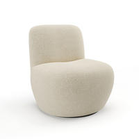 DREHSESSEL Stoff Bouclé beige - Beige, Textil (64/77/68cm) - Sia Home