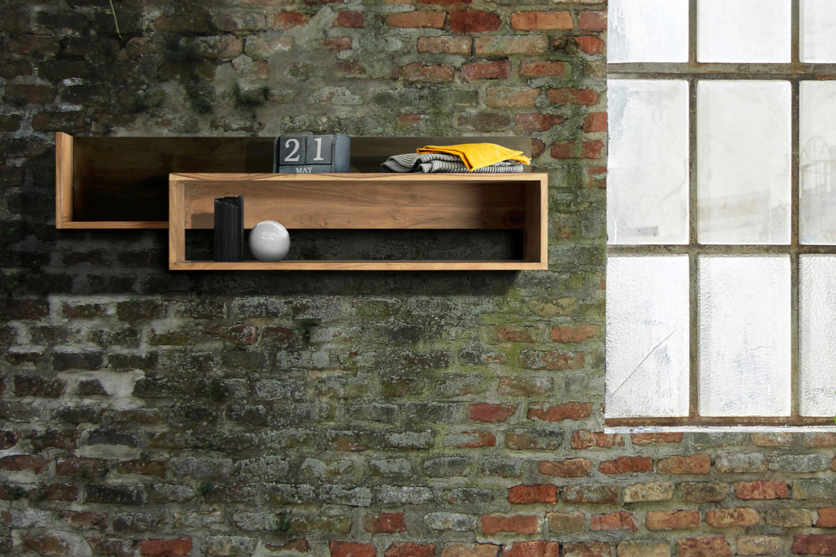 WANDREGAL SYDNEY - Beige/Schwarz, Holz (118/4/20cm) - SAM