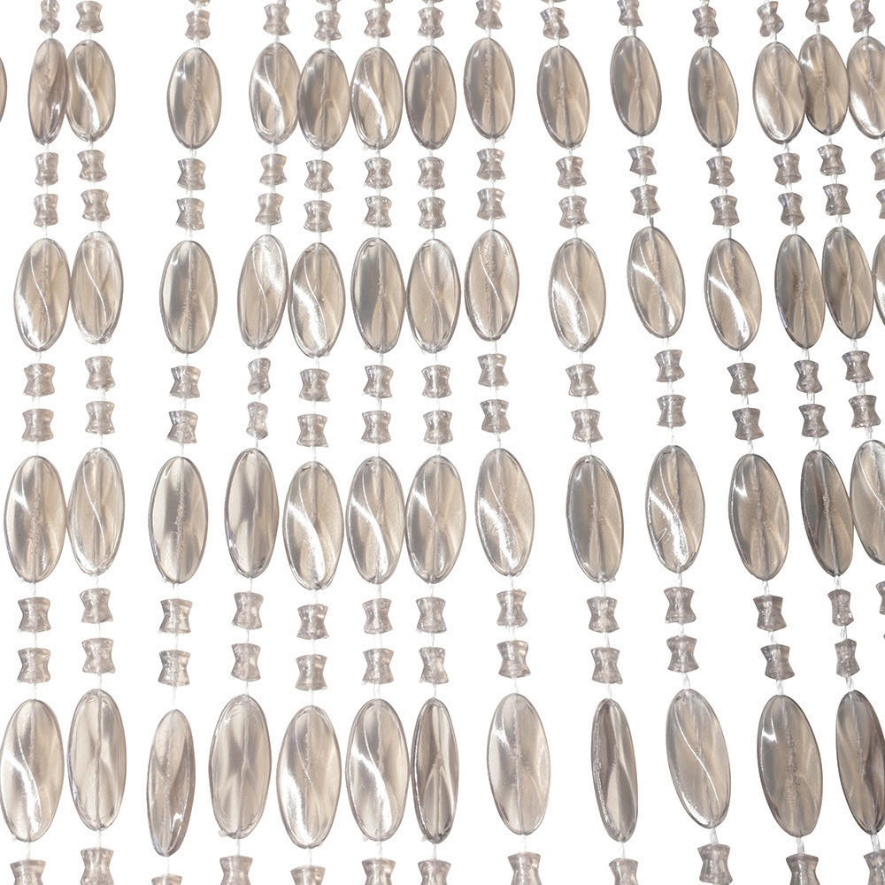 PERLENVORHANG - Noah - 90x220 cm - Grau / Transparent - Grau, Kunststoff (90/220cm) - IVOL