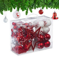 103-TLG.WEIHNACHTSKUGELN-SET - Multicolor, Kunststoff (20/19/2.5cm) - Relaxdays