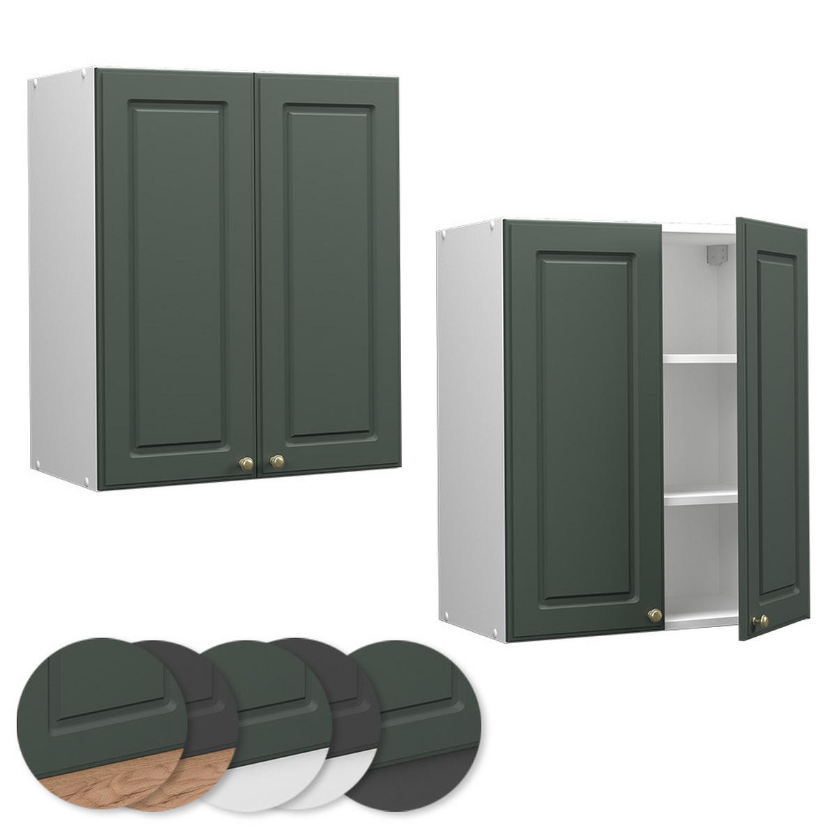 HÄNGESCHRANK Fame-Line Grün-Gold Landhaus 60 cm - Weiß/Grün, Holzwerkstoff (60/72/34.1cm) - Vicco