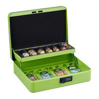 POKLADNIČKA na euro mince - zelená, kov/plast (30.5/8.5/25cm) - Relaxdays