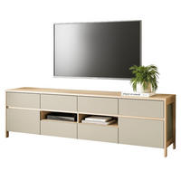 TV-LOWBOARD Salbei grün, Eiche, TV Unterteil skandinavisch 193 cm, Soft-Close - Salbeigrün/Eichefarben, Holzwerkstoff/Metall (193/58/39cm) - Furn.Design