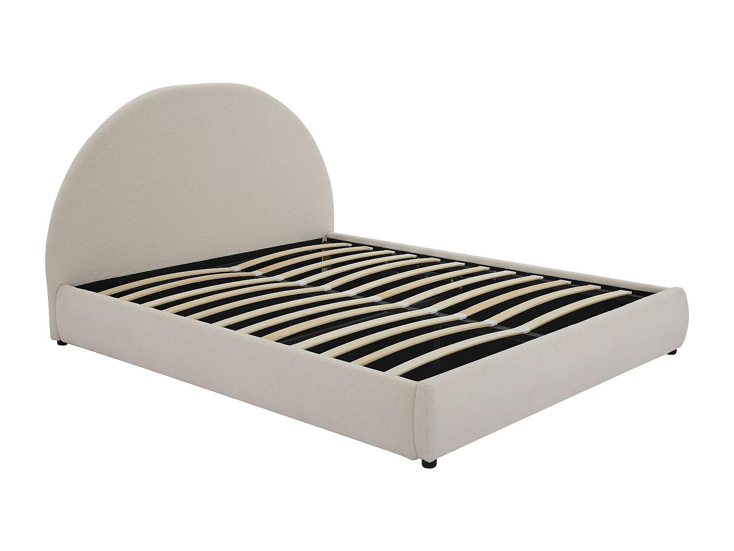 BETT mit Bettkasten - 2 Personen - Stoff - Cremefarben - Creme, Textil (140/190cm) - Vente-Unique