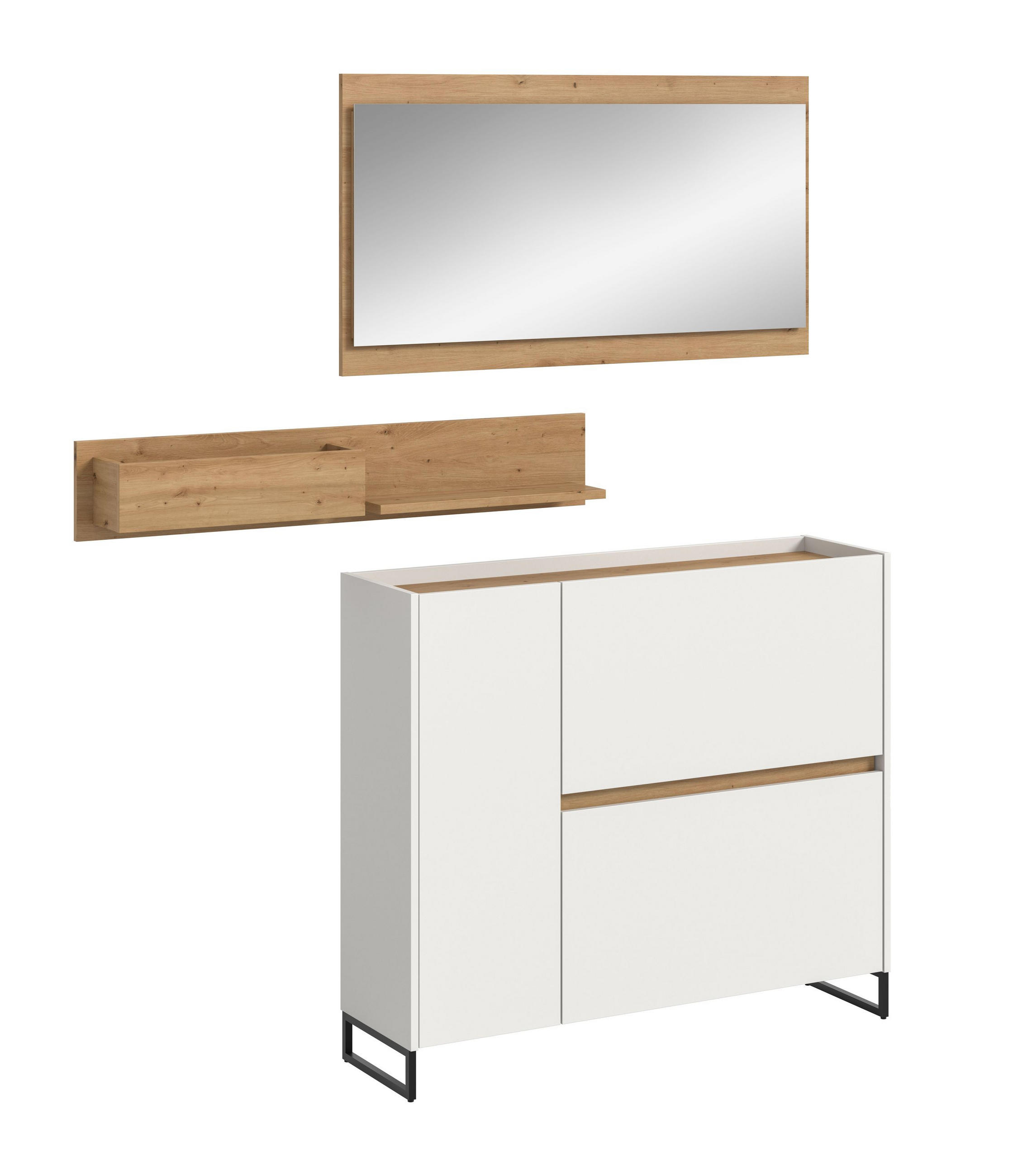 Homes & Jones Garderobe Weiß 140x192x32 cm