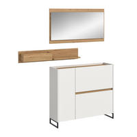 GARDEROBE Flow3-tlg. (B/H/T: ca. 140/192/32 cm) in Weiß/weiß - Weiß, Holzwerkstoff (140/192/32cm) - Homes & Jones