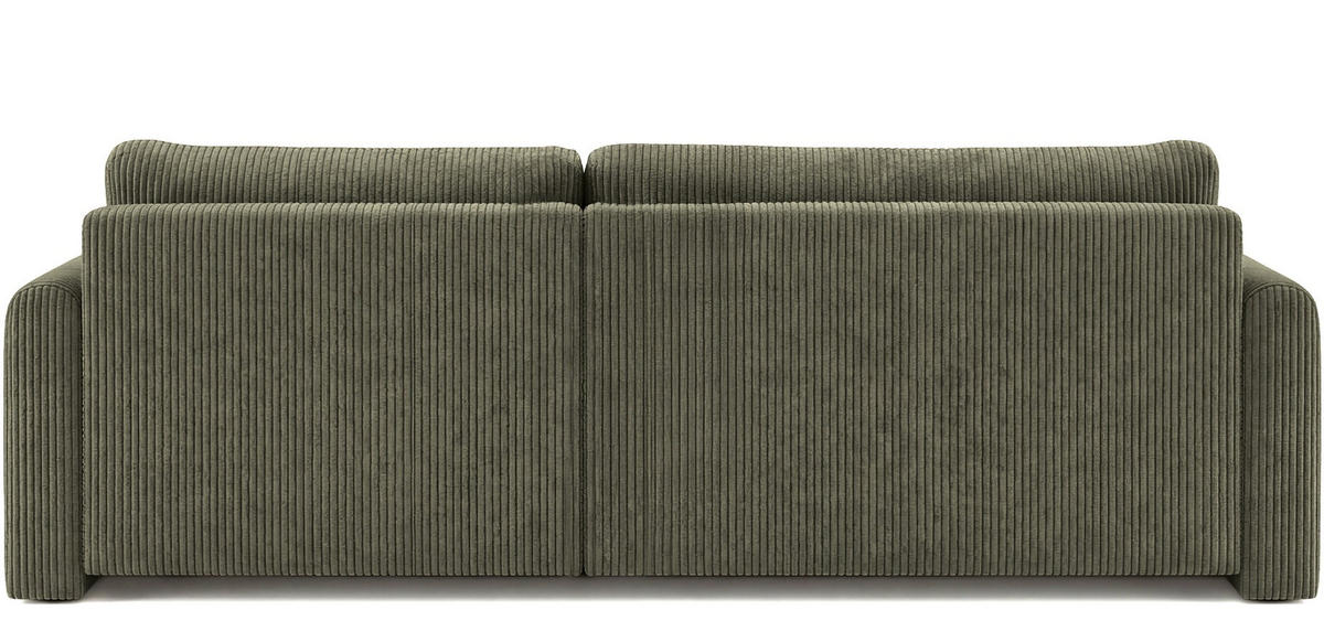 ECKSOFA Cora mit Schlaffunktion & Stauraum, Universell Rechts/Links, Olivgrün Cord Chenille 250/82/160 cm - Schwarz/Olivgrün, Kunststoff/Textil (250/160cm) - WFL GROUP