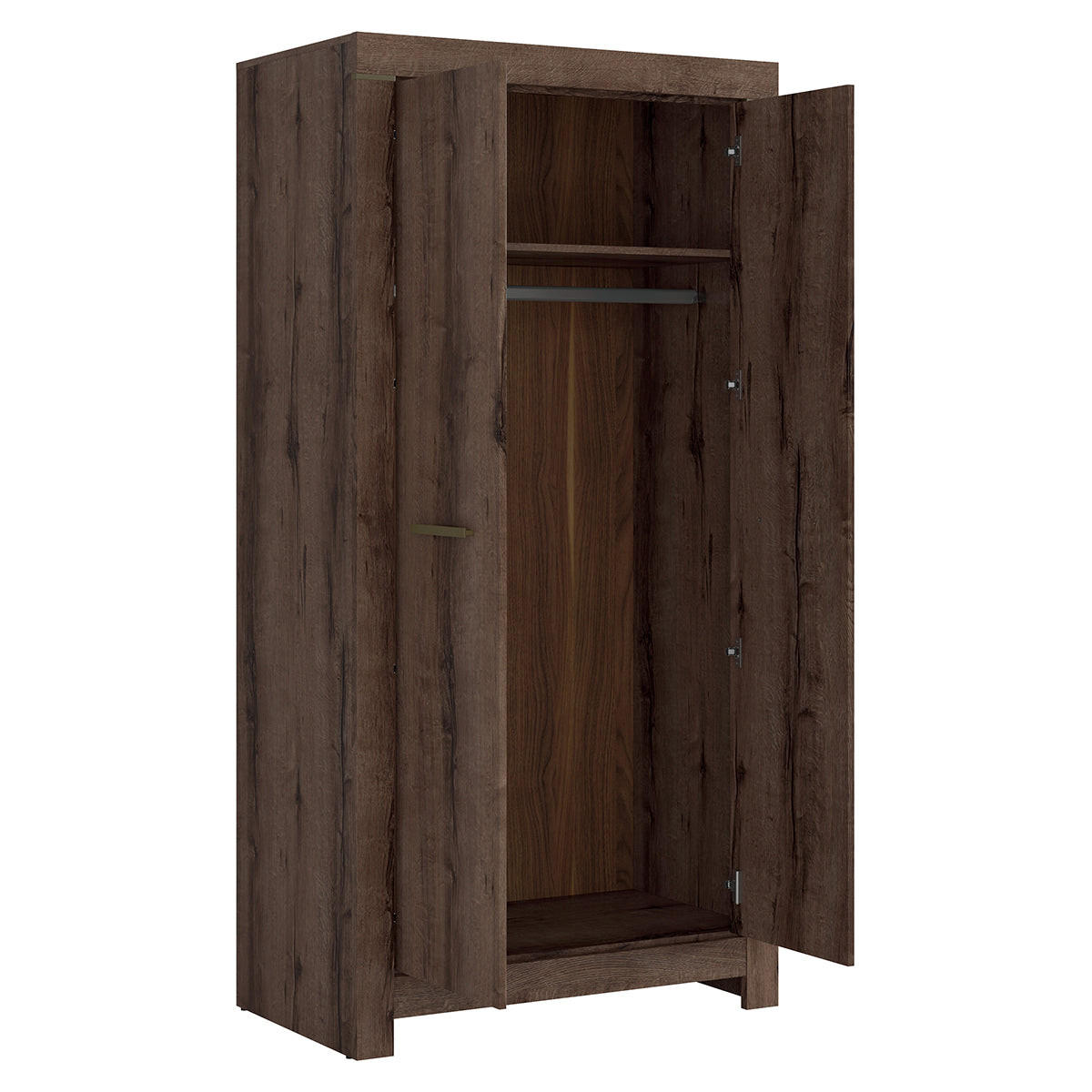 SCHRANK 2 Türen Adam Dunkles Holz - Braun, Holzwerkstoff (98/195/55cm) - Petits-meubles
