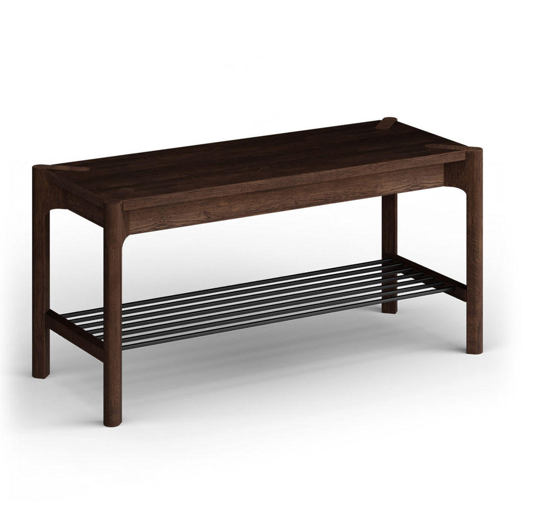 SCHUHBANK Campi Eiche Tabak 83 / 33 / 40cm - Eichefarben, Holz (83/40/33cm) - Feldmann-Wohnen