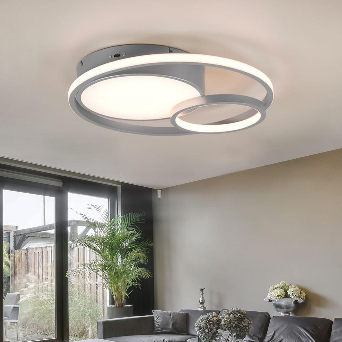 LED DECKENLEUCHTE Vuelta Silber - Silberfarben, Metall (48/48/9cm)