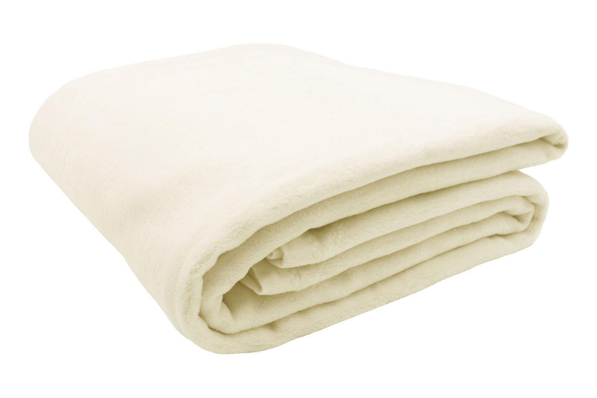 KUSCHELDECKE, 150x200 cm, 60% Baumwolle, 40% Polyacryl, Weiß - Creme, Naturmaterialien (150/200cm) - Zollner