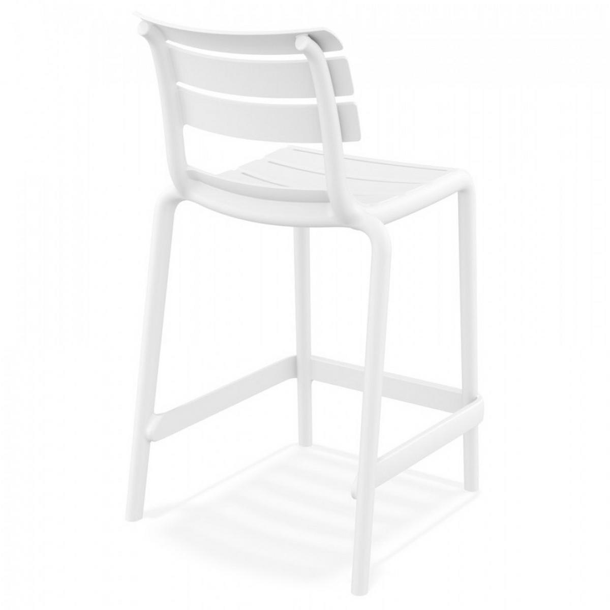 BARHOCKER Weiß 52x95x55cm - Weiß, Kunststoff (52/95/55cm) - AlterEgo
