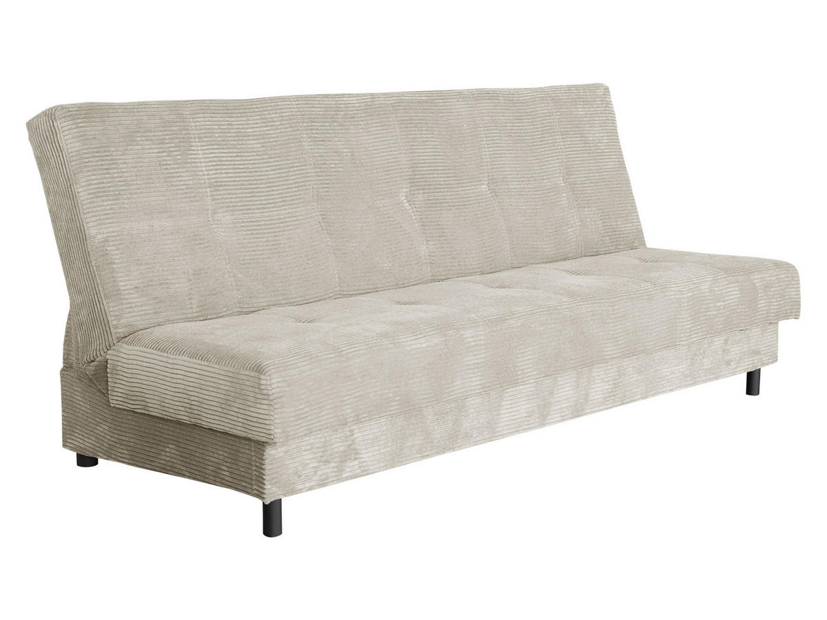 SCHLAFSOFA Enduro XIV Cord - Schwarz/Naturfarben, Holz/Kunststoff (195/90/85cm) - MIRJAN24