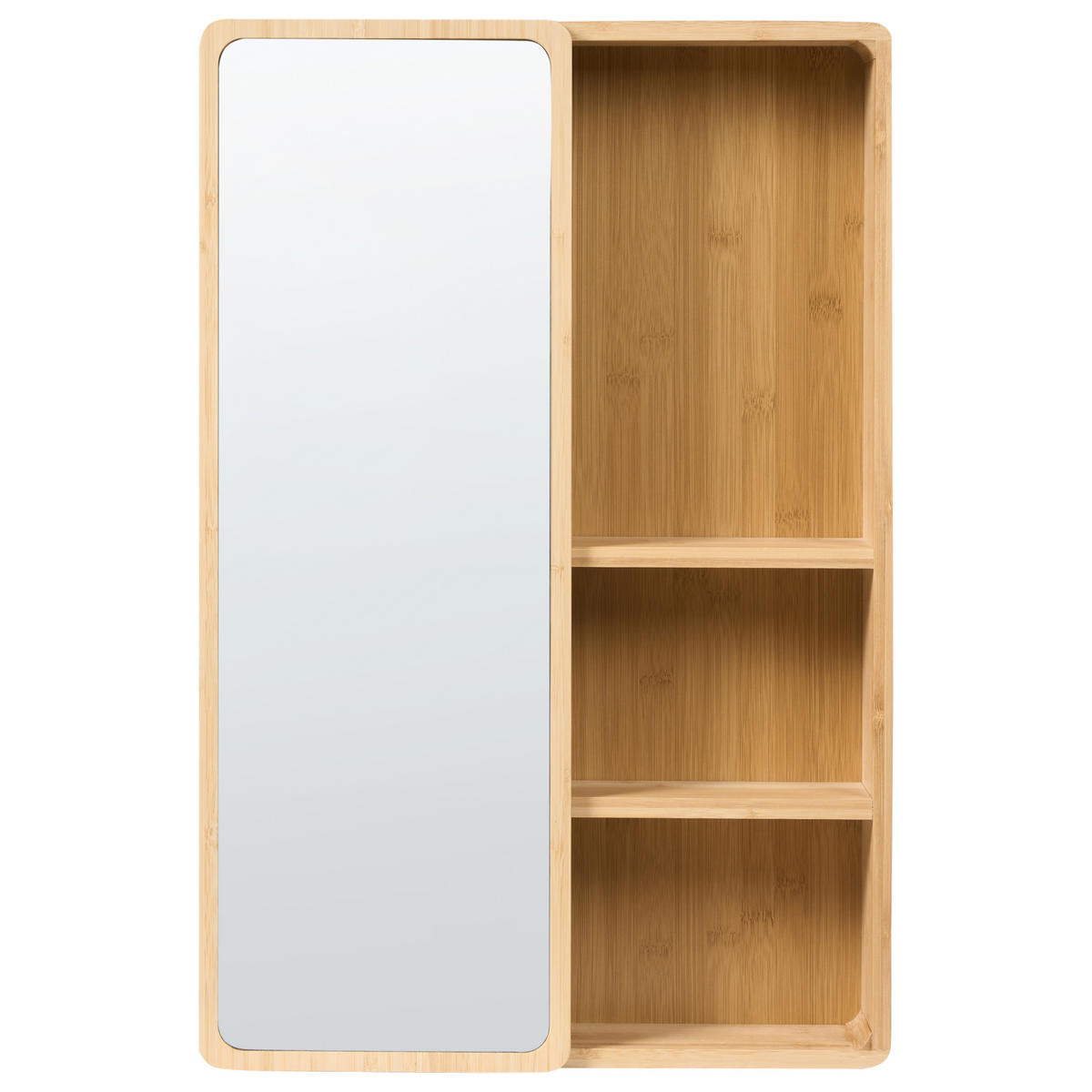 KOUPELNOVÁ ZRCADLOVÁ SKŘÍŇKA 41/61 cm Světle hnědá Guatavita - hnědá/světle hnědá, dřevo (41/61/9cm) - Beliani