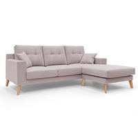 ECKSOFA Danish - Rosa, Textil (237/91cm) - Divani.store
