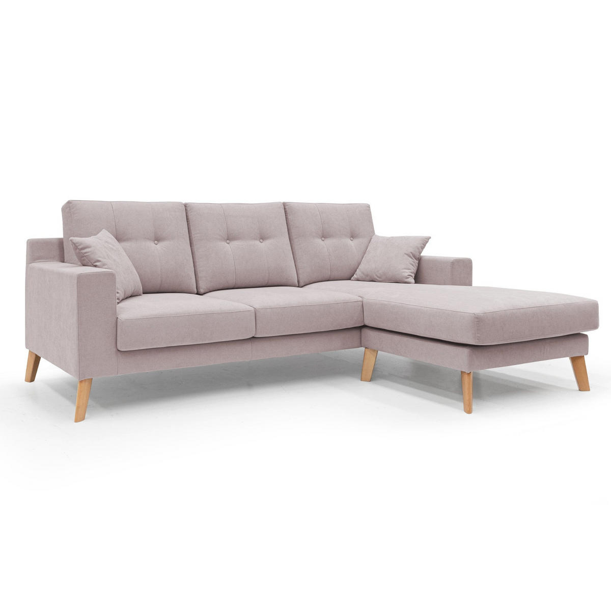 ECKSOFA Danish - Rosa, Textil (237/91cm) - Divani.store