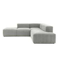 4-SITZER modulares Ecksofa HEAVEN SET 3 Rechts, Breite 270 cm Webstoff Grau - Schwarz/Grau, Holz/Kunststoff (270/245cm) - Muffo