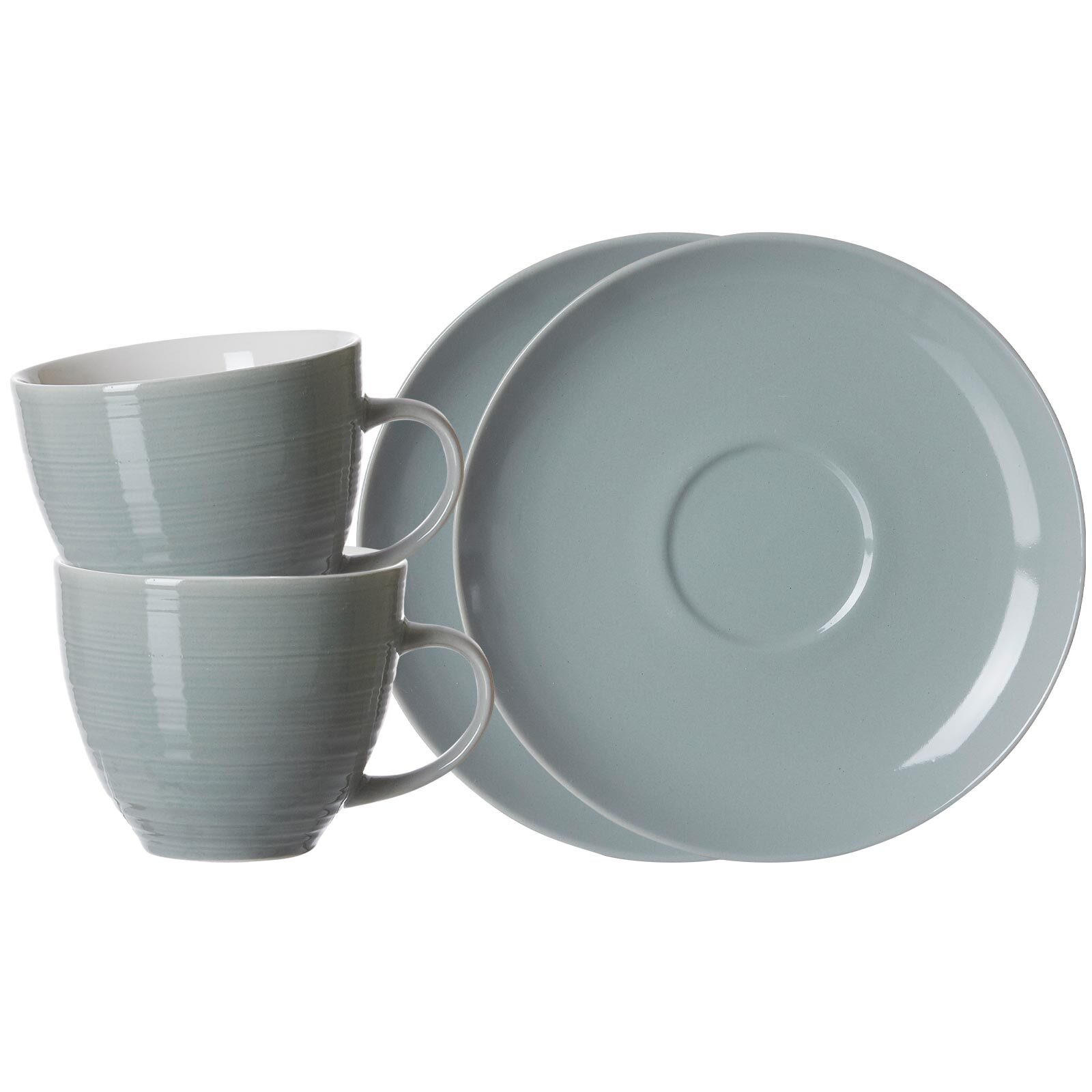 KAFFEETASSEN MIT UNTERTASSEN Suomi Blau 260 ml 2er Set - Blau, Keramik (15/12/15cm) - Ritzenhoff Breker