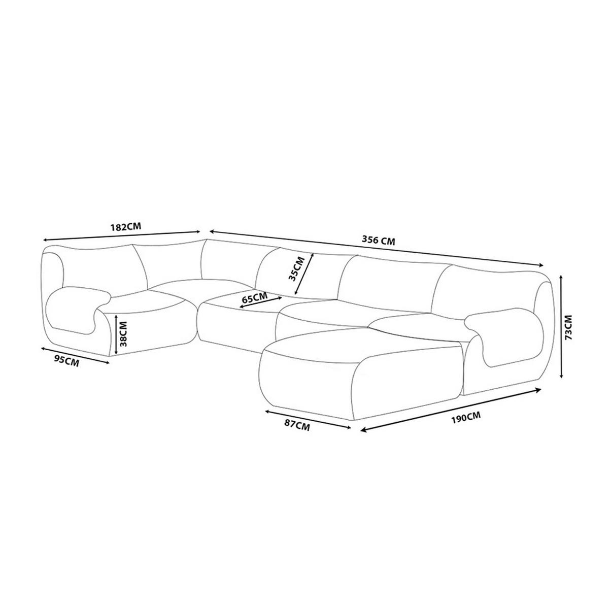 WOHNLANDSCHAFT Bouclé-Stoff Terrakotta-Rot - Terracotta, Textil (356/73/190cm) - MILYsofa
