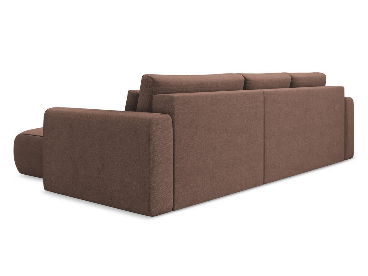 ECKSOFA mit Schlaffunktion Strukturstoff Stoff Pink - Pink/Hellrosa, Kunststoff/Textil (278/149cm) - Makamii