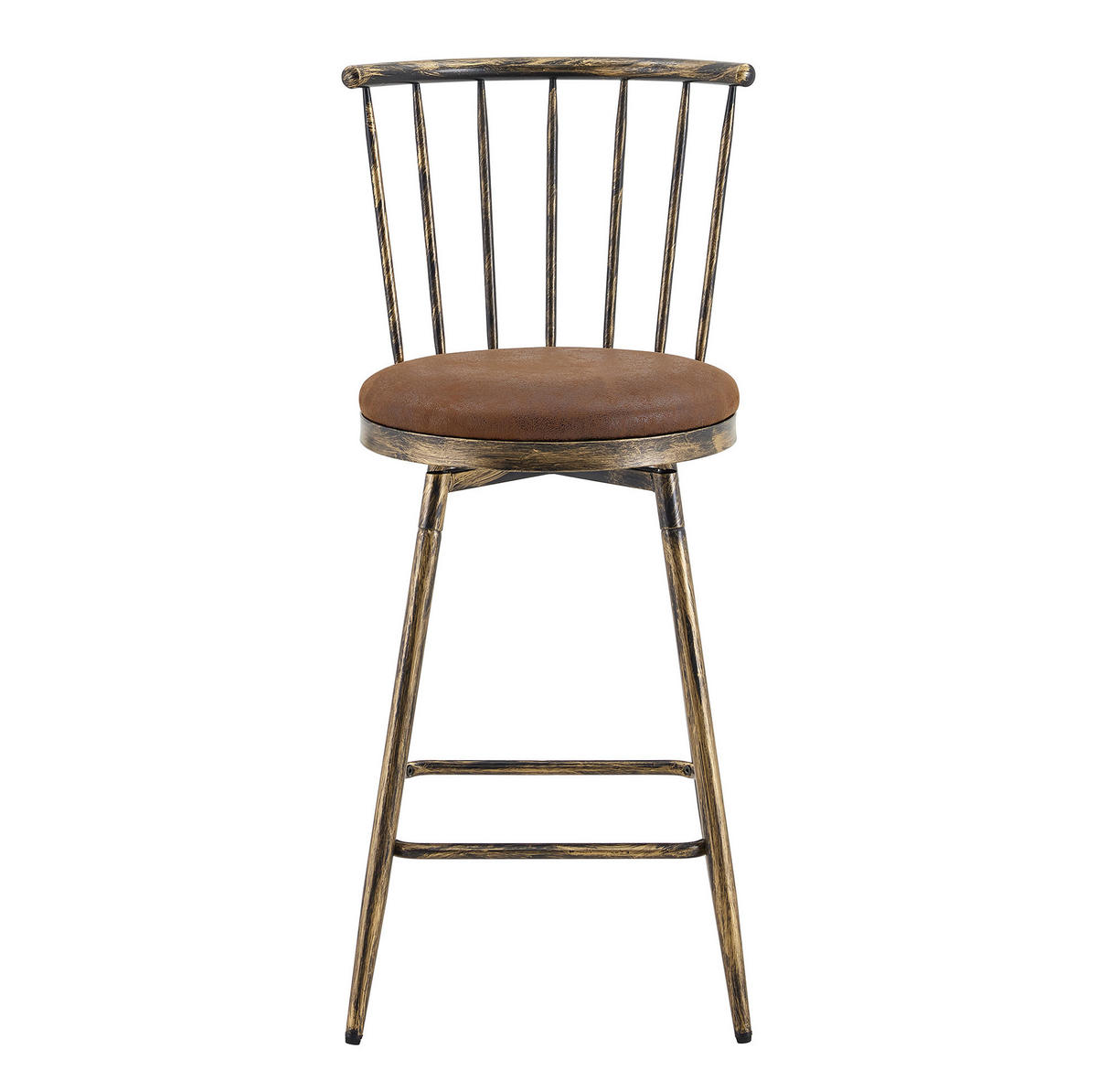 BARHOCKER Braun mit gepolstertem Sitz und Metallgestell - Braun, Textil (39/96/39cm) - MIVRAY
