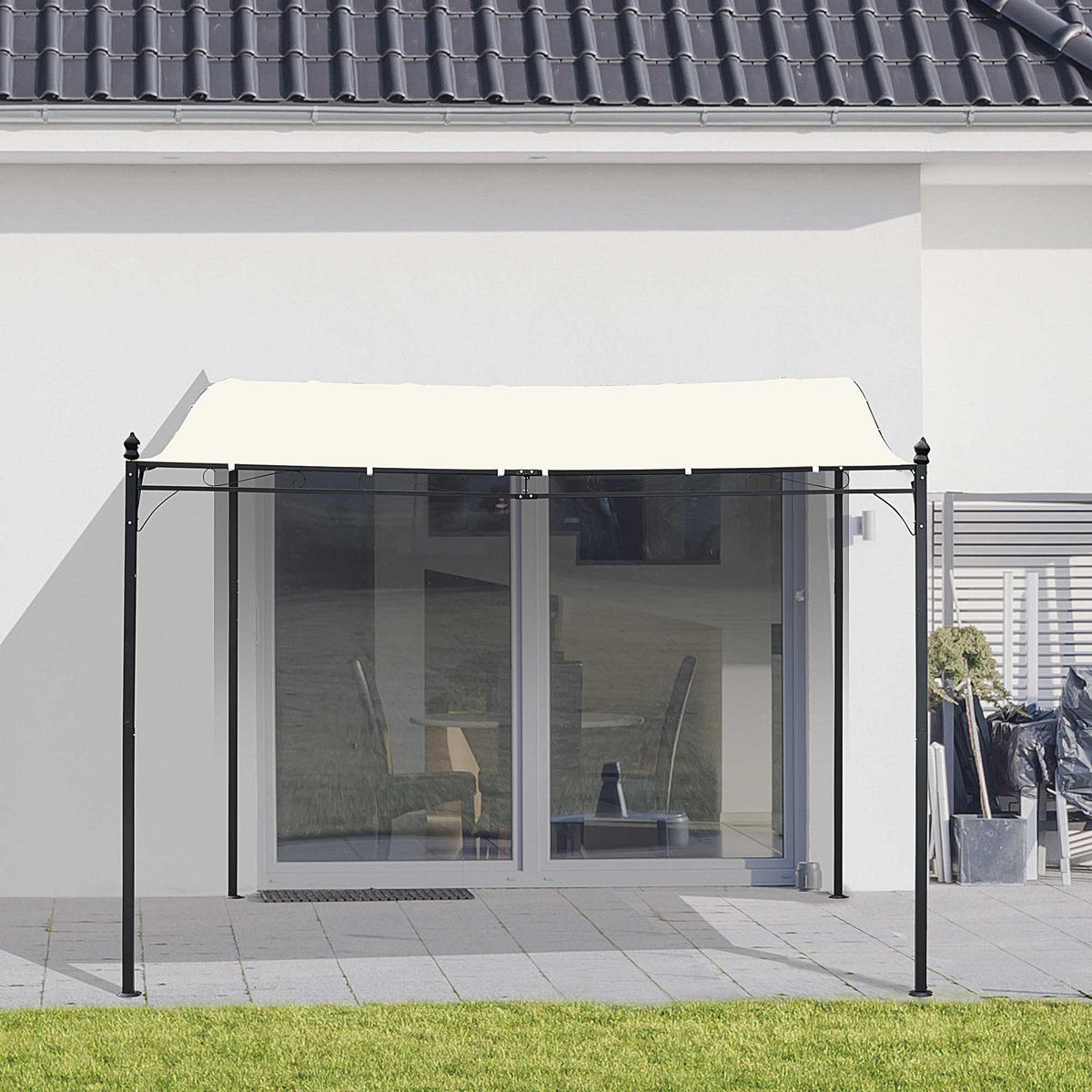 PERGOLA Gartenpavillon Metall Creme - Creme, Kunststoff/Metall (297/250/297cm) - Outsunny