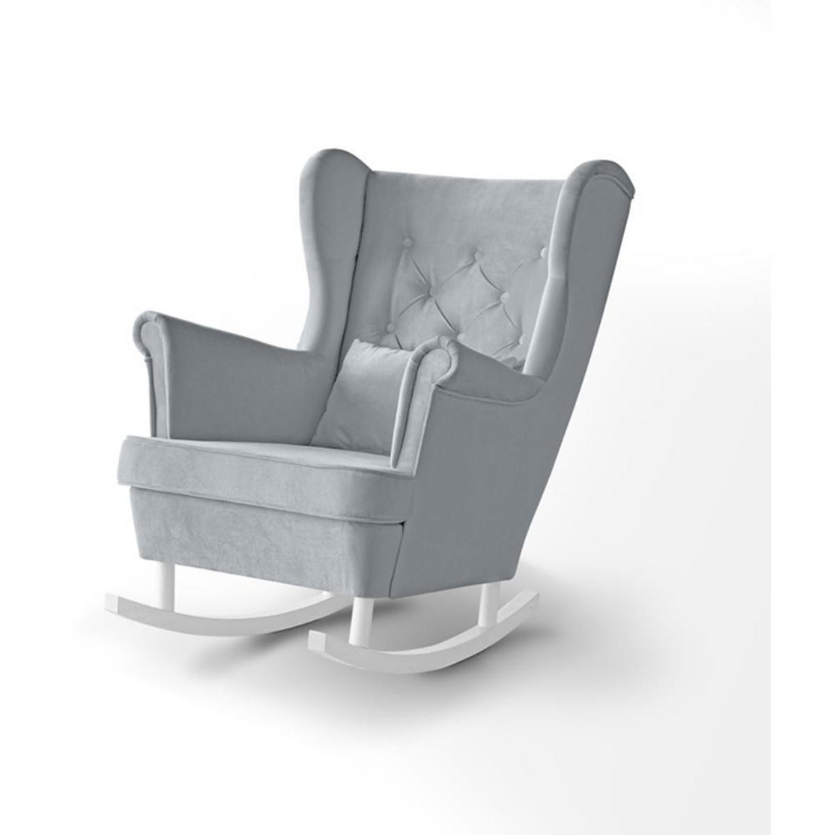 SCHAUKELSTUHL Fabio hellgrau mit Weiß Beinen - Hellgrau/Weiß, Textil (82/103/108cm) - Beautysofa