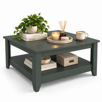 COUCHTISCH Lea Silva - Dunkelgrün, Holzwerkstoff (90/90/46.8cm) - Decorotika