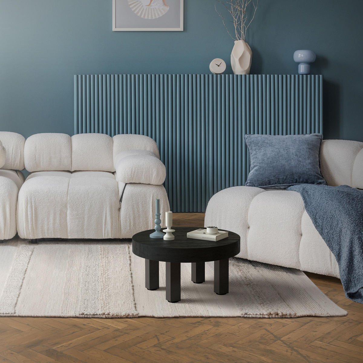 TISCHBEINE 4er Set I-Design H:30 cm Dunkelgrau 8x8 cm - Dunkelgrau, Metall (8/30/8cm) - ML-DESIGN