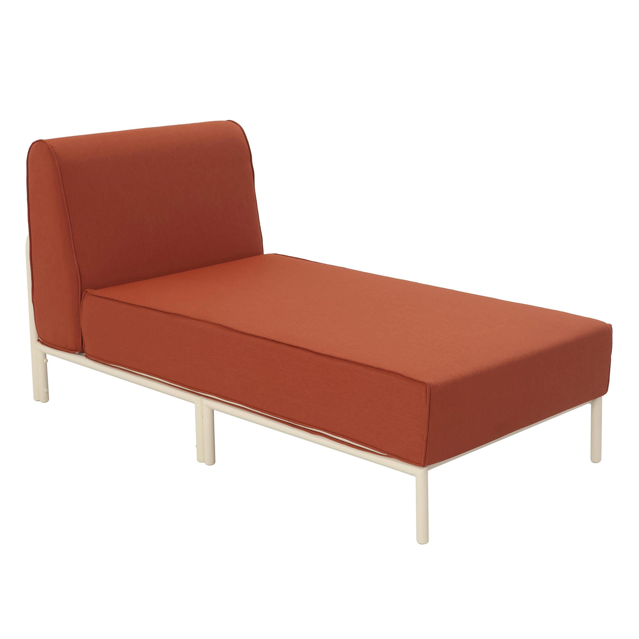 CHAISELONGUE, Terrakotta - Orange, Textil (72/78/153cm) - Oviala