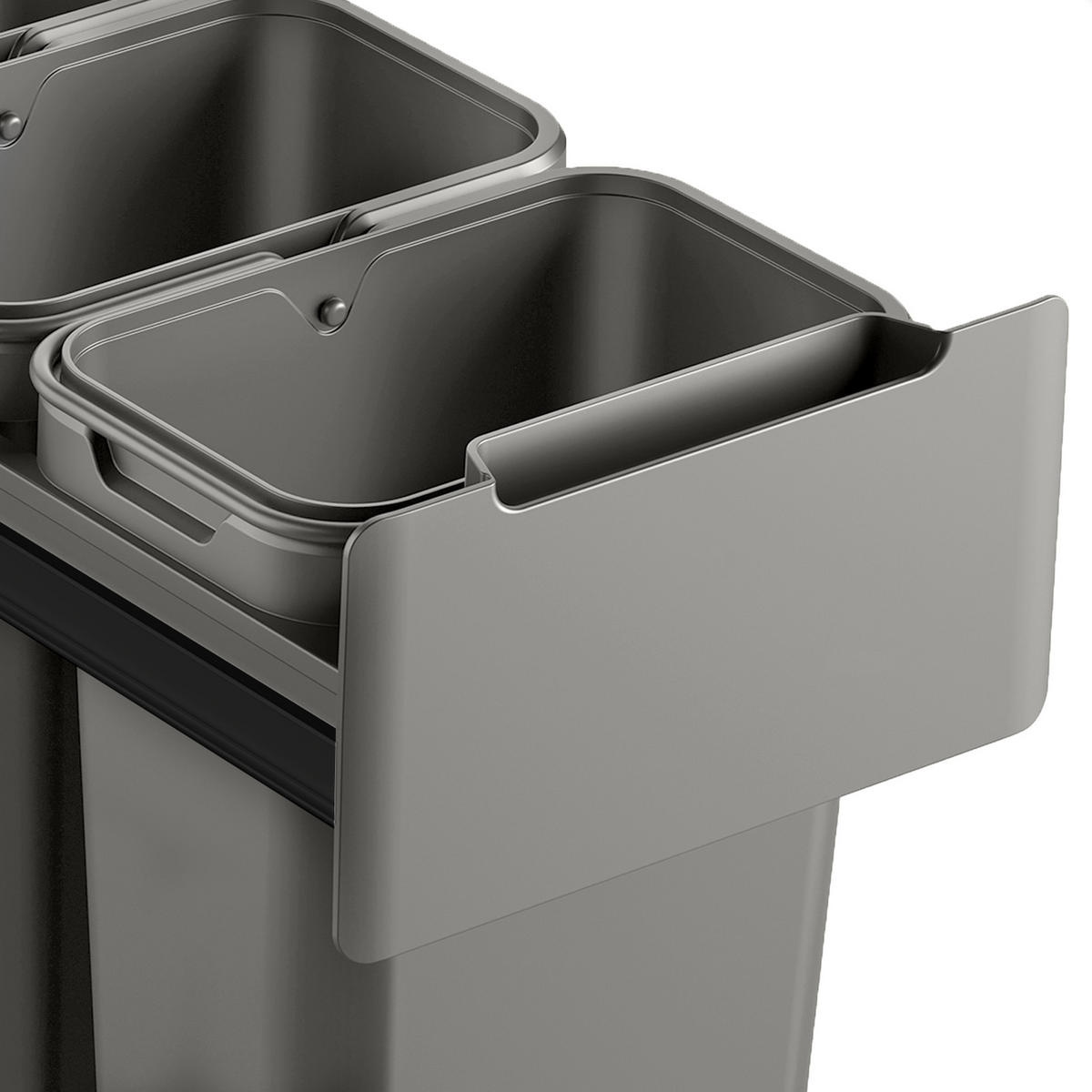 EINBAUMÜLLEIMER EM3x10 30L - Grau, Kunststoff (25/42/48cm) - SVITA