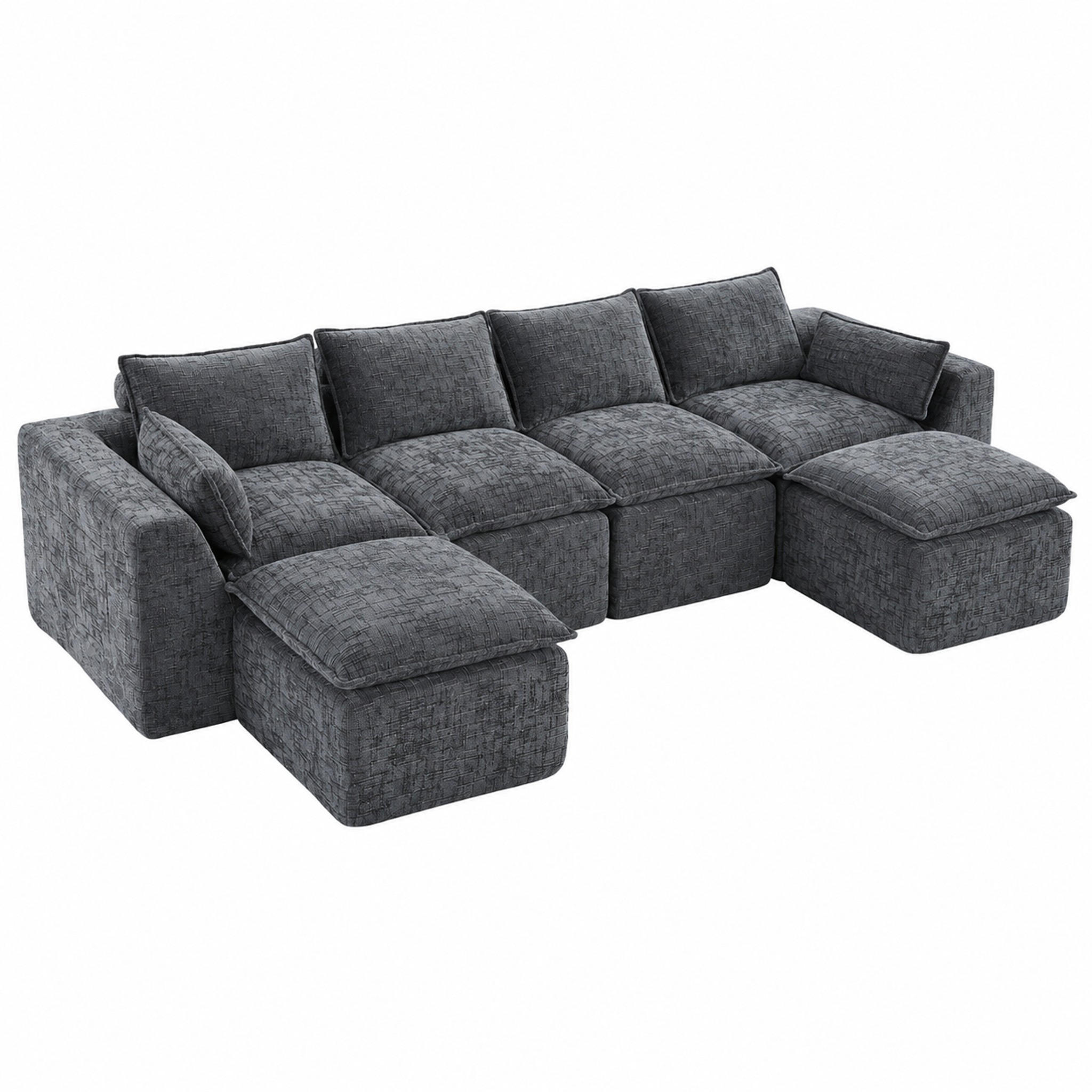 Meubliv Sofa Dunkelgrau 161x75x256.1 cm