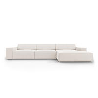 ECKSOFA rechts Jodie aus strukturiertem Stoff leichtes beige 4 Sitzplätze - Beige, Textil (166/284cm) - Micadoni