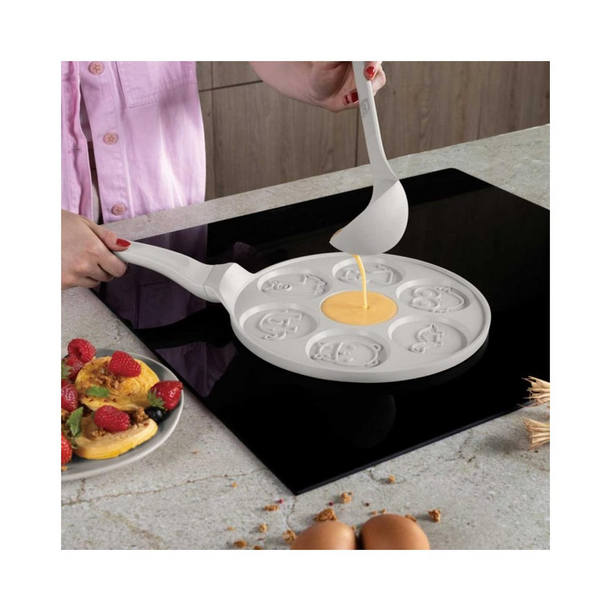 PFANNKUCHENPFANNE Weiß 26/26/1.3 cm BH7780 - Weiß, Metall (26cm) - Berlinger Haus