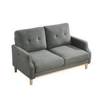 2-SITZER-SOFA DE-34686 mit USB-Ladeanschluss Grau - Grau, Holzwerkstoff (72/85/135cm) - ComfortXL